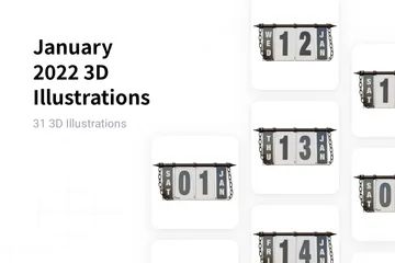 January 2022 3D Illustration Pack