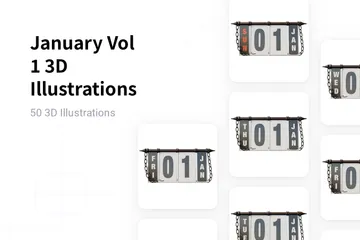 January Vol 1 3D Illustration Pack