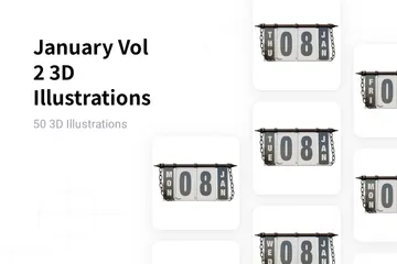 January Vol 2 3D Illustration Pack