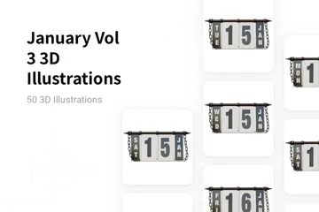 January Vol 3 3D Illustration Pack