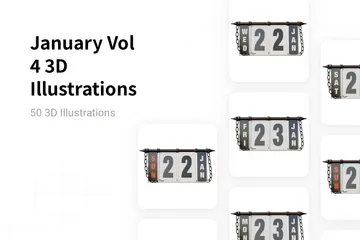 January Vol 4 3D Illustration Pack