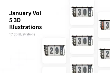 January Vol 5 3D Illustration Pack