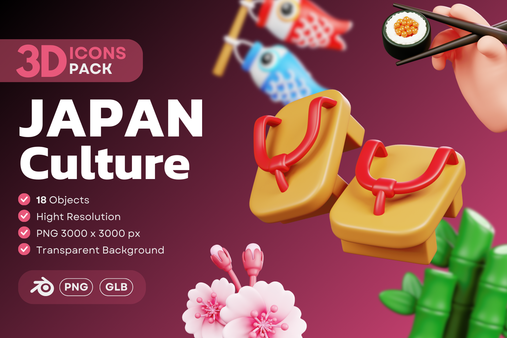Premium Japan Culture 3D Illustration pack from Culture & Religion 3D ...