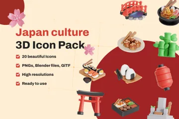 Japan Culture 3D Icon Pack