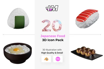 Japanese Food 3D Icon Pack