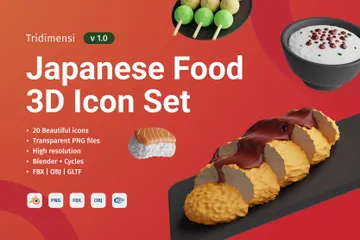 Japanese Food 3D Icon Pack