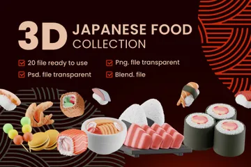 Japanese Food 3D Icon Pack