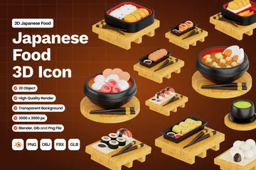Japanese Food 3D Icon Pack
