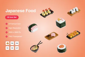 Japanese Food 3D Icon Pack