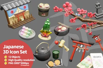 Japanisch 3D Icon Pack