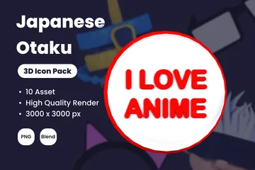 Japanisches Otaku 3D Icon Pack