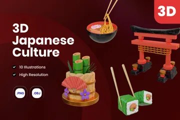 Japanische Kultur 3D Icon Pack