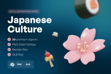 Japanische Kultur 3D Icon Pack