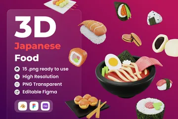 Japanisches Essen 3D Icon Pack