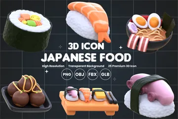 Japanisches Essen 3D Icon Pack