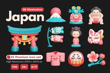 Japão Pacote de Icon 3D