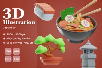 Japonês Pacote de Icon 3D