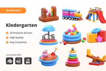 Jardín de infancia Paquete de Icon 3D
