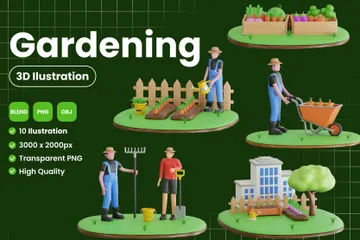 Jardinage Pack 3D Illustration