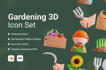 Jardinagem Pacote de Icon 3D