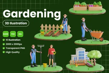 Jardinagem Pacote de Illustration 3D