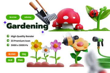 Jardinagem Pacote de Icon 3D