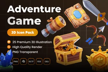 Atout du jeu d'aventure Pack 3D Icon