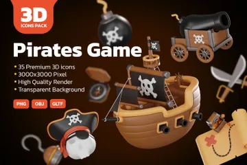 Jeu de pirates Pack 3D Icon