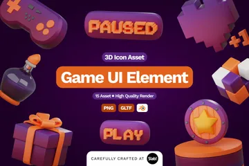 Interface utilisateur du jeu Pack 3D Icon