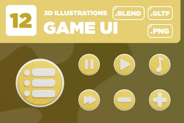 Interface utilisateur du jeu Pack 3D Icon