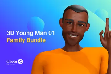 Un jeune homme Pack 3D Illustration
