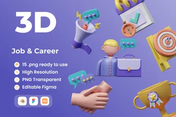 Job And Career 3D Icon Pack