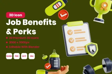 Job Benefits & Perks 3D Icon Pack