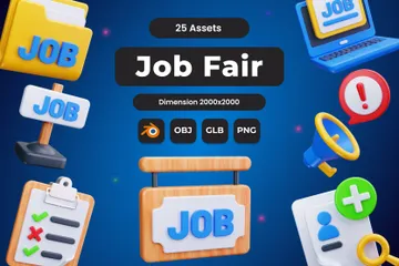 Job Fair 3D Icon Pack