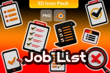 Job List 3D Icon Pack