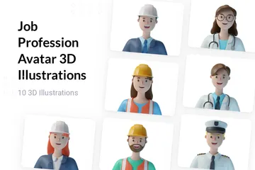 직업 직업 아바타 3D Illustration 팩
