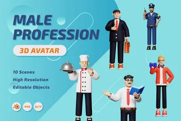 Job Profession Male 3D Icon Pack