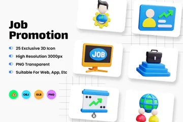 Job Promotion 3D Icon Pack