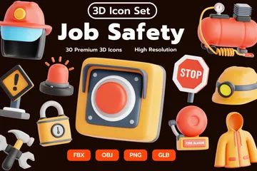 職場の安全 3D Iconパック