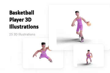Jogador de basquete Pacote de Illustration 3D