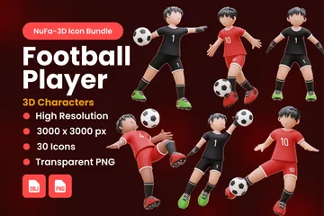 Jogador de futebol Pacote de Illustration 3D