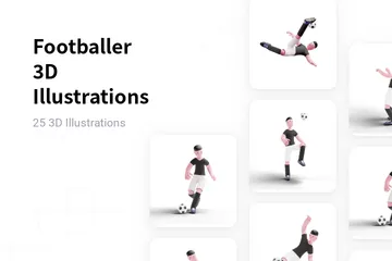 Jogador de futebol Pacote de Illustration 3D