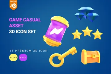 Jogo casual Pacote de Icon 3D