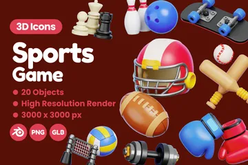 Jogos de desporto Pacote de Icon 3D