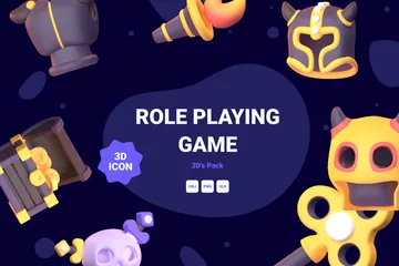 Jogo de interpretação de papéis Pacote de Icon 3D