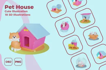 Maison mignonne pour animaux de compagnie Pack 3D Icon