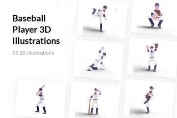 Joueur de baseball Pack 3D Illustration
