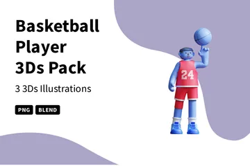 Joueur de basketball Pack 3D Illustration