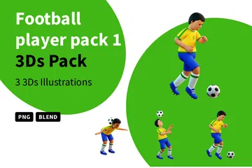 Pack Joueur de Football 1 Pack 3D Illustration