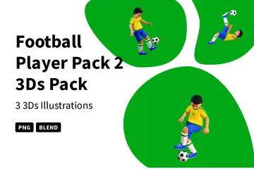 Pack Joueur de Football 2 Pack 3D Illustration